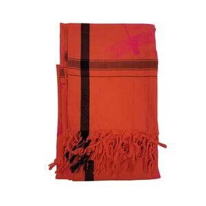 Leigh & Luca Scarf Orange/ Pink Flocked Scarf